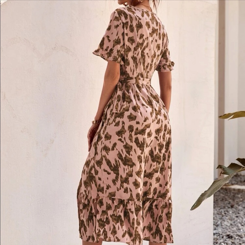 Boho print wrap knot side maxi dress - Picture 5 of 16